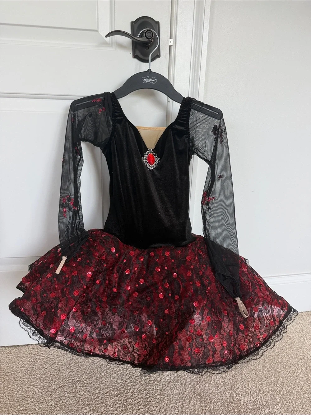 Revolution Black and Red Sequin Gothic Dance Costume